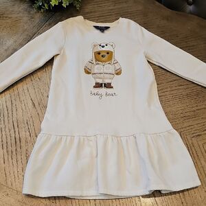 Polo Ralph Lauren Baby Bear Sweater Dress M 8-10